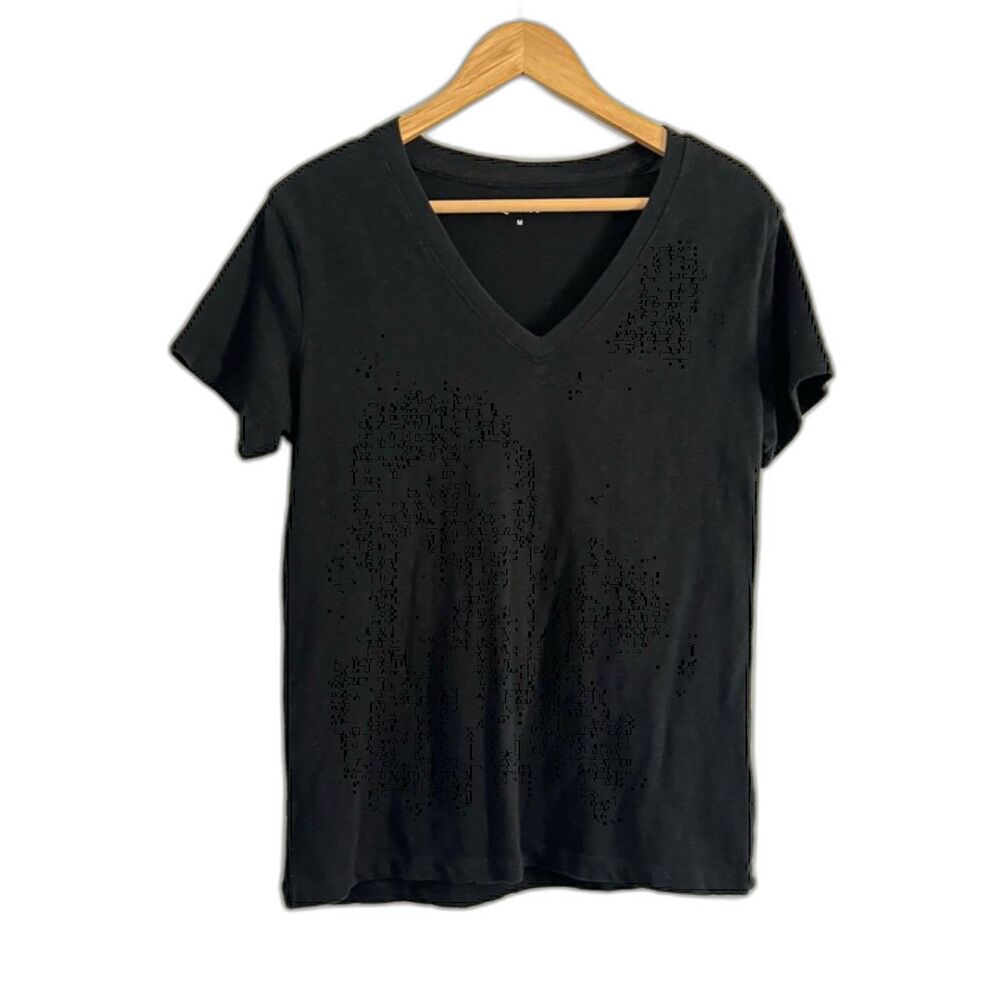 Quince Womens orgainc cotton v-neck short sleeve Basic T-shirt Size Medium